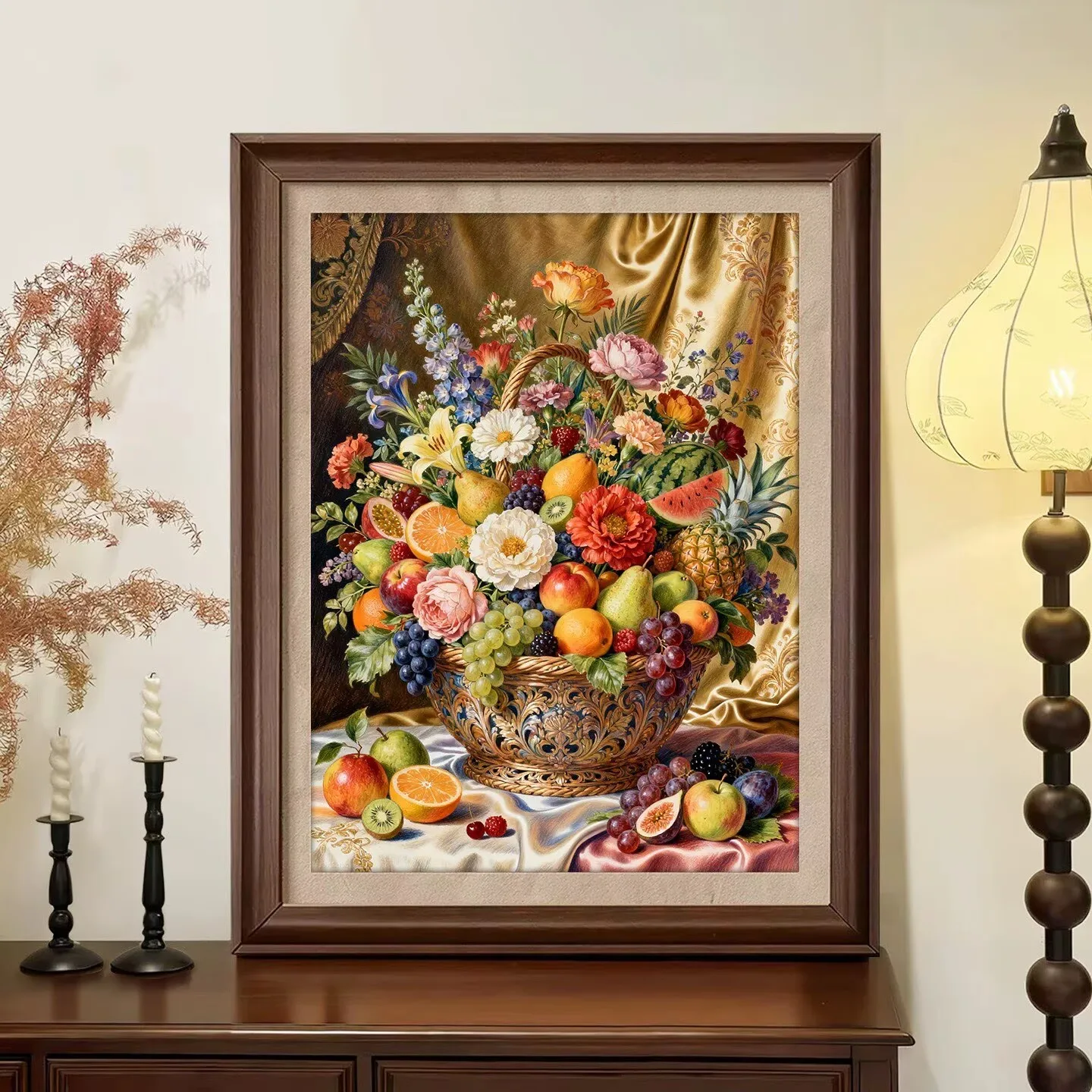 

9CT 11CT Vase Fruits Embroidery DIY Chinese Style Printed Kits Cross Stitch Thread Needlework Sets Home Crafts 90 Colors