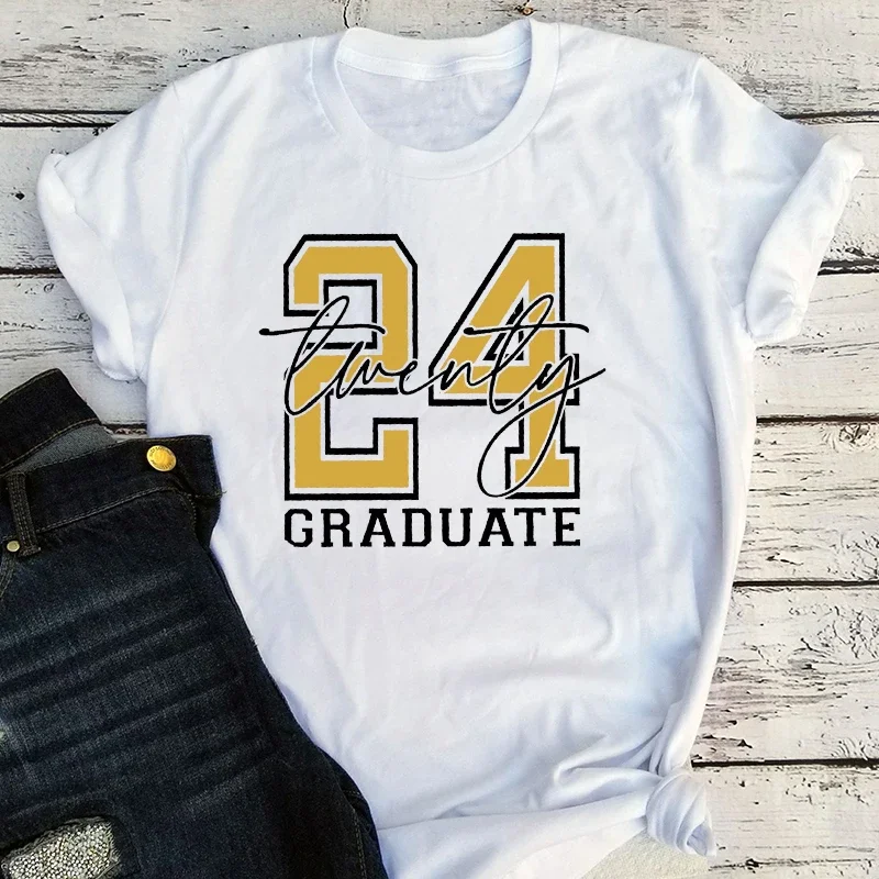 

2024 Graduate Tshirt Gothic Senior 2024 Tee Graduation Aesthetic Clothes Class of 2024 Women Clothing m