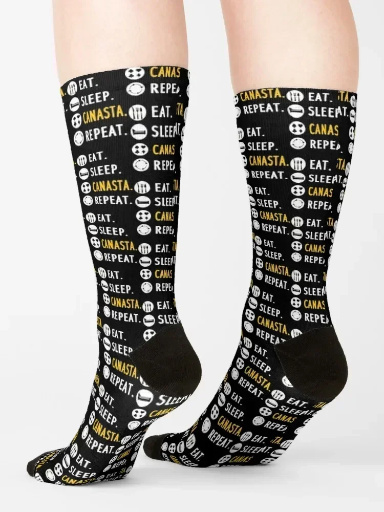 EAT. SLEEP. CANASTA. REPEAT. Socks man soccer anti-slip summer heated Socks Women Men's