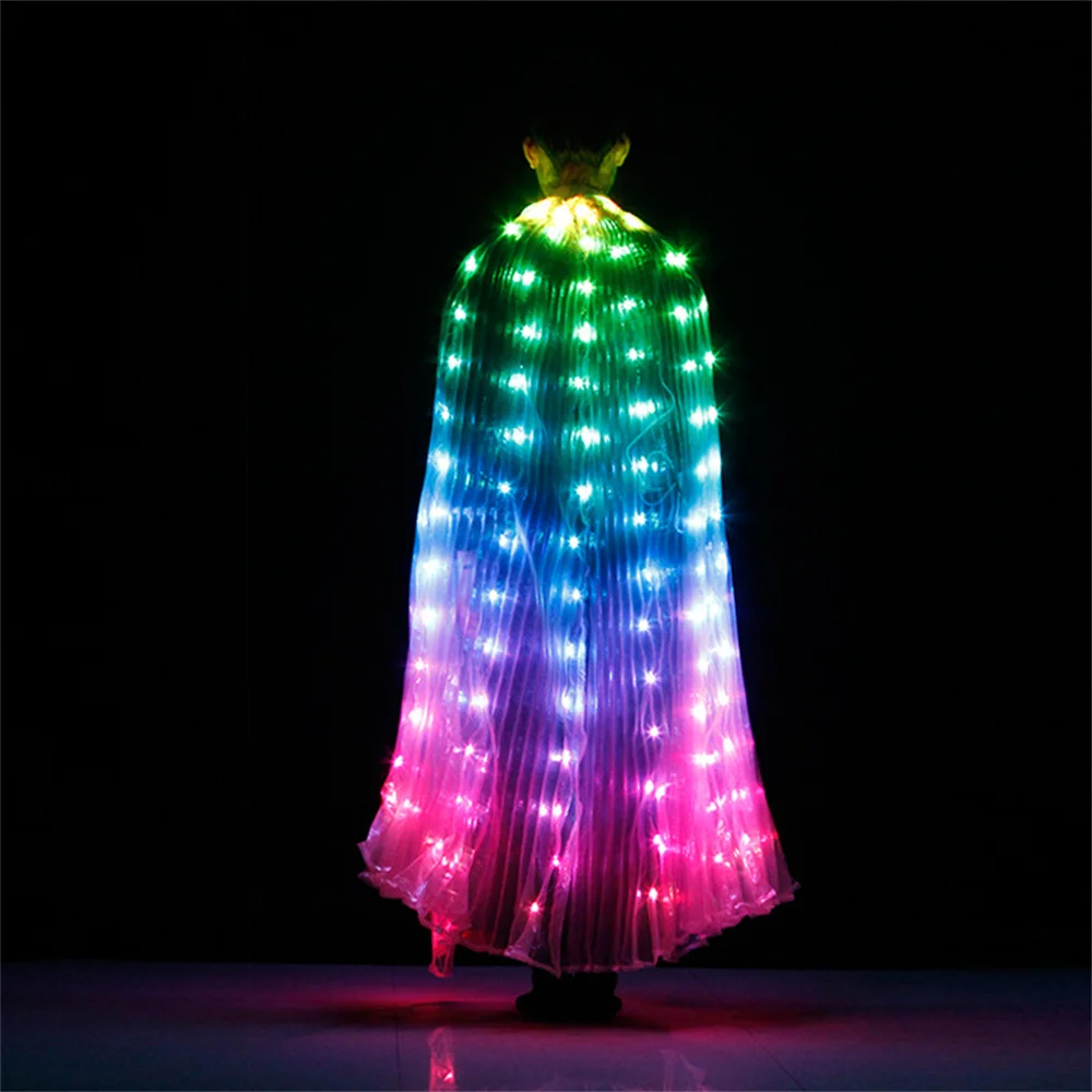 LED Wings for Belly Dance, Colorful Butterfly Wings, Smart Remote Control for Adult Performance, Fluorescent Costumes, Shows