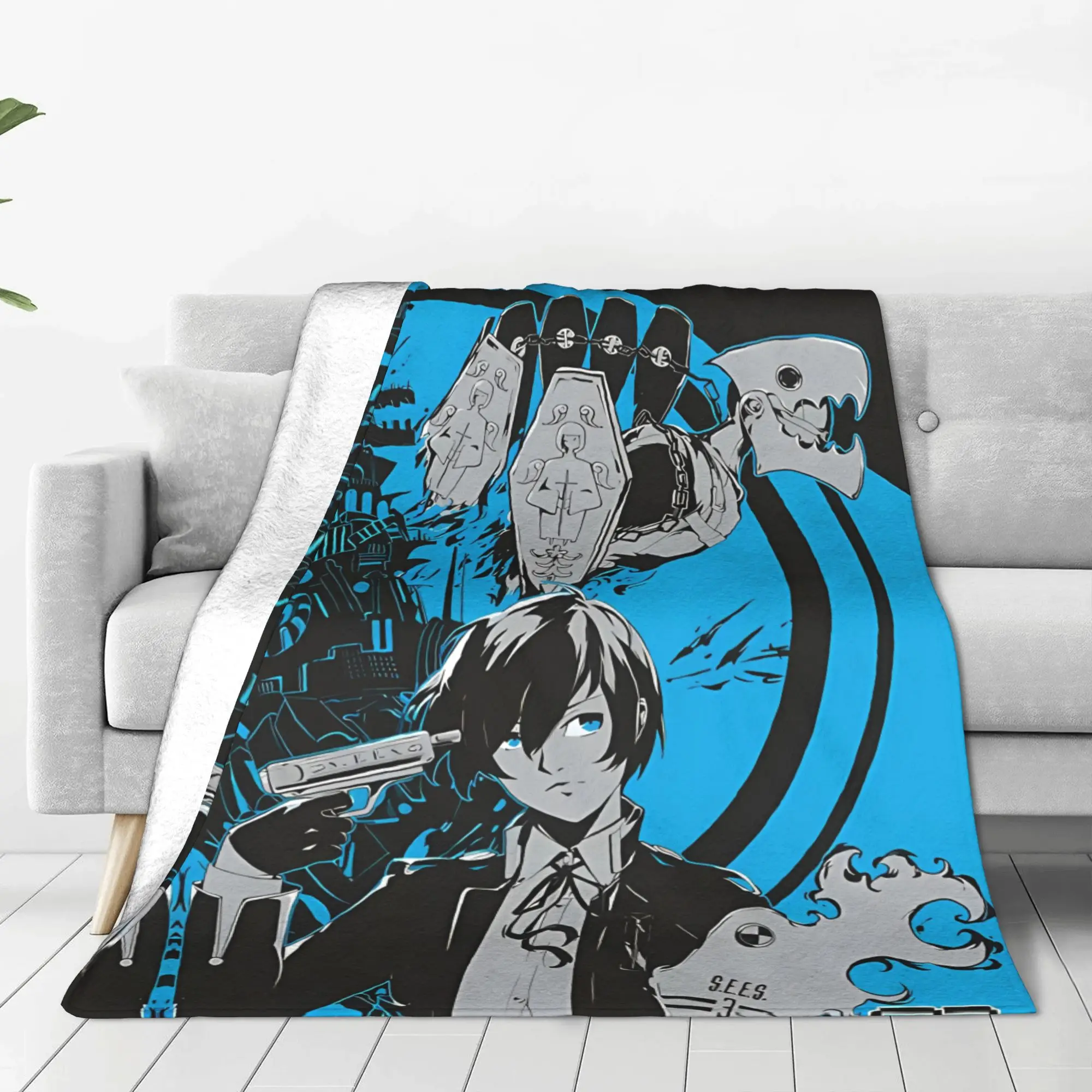1PC Reload Artwork Personas Home Room Decorations Winter Blankets For Adults Bedding Home Interior Sofa Knee