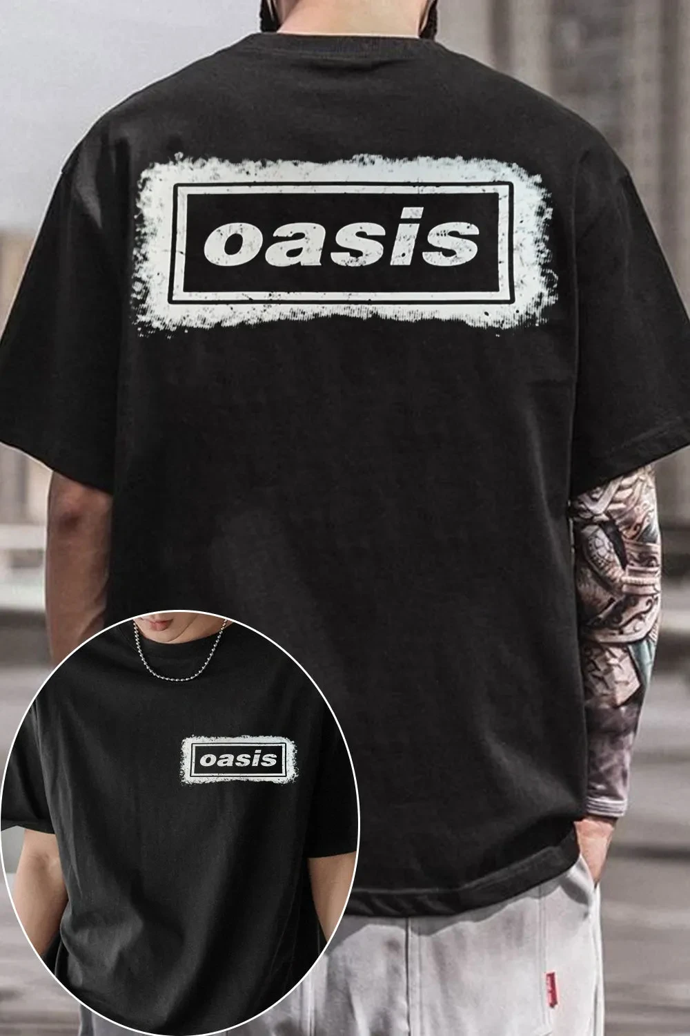 2026 Oversized O-Oasis TShirt Mens Womens Cotton Tees Summer Casual Short Sleeve Round Neck Clothing Loose Top Trend Unisex Tee