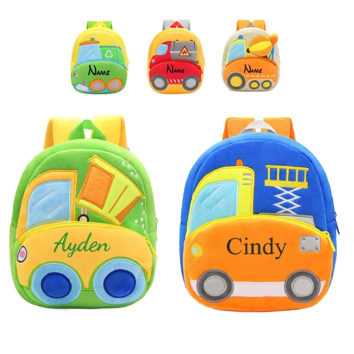 Bolsa de dibujos animados personalizada para niños pequeños, Mini mochila de frutas, coche, Animal, mochila preescolar, Bolsa Escolar para bebés,