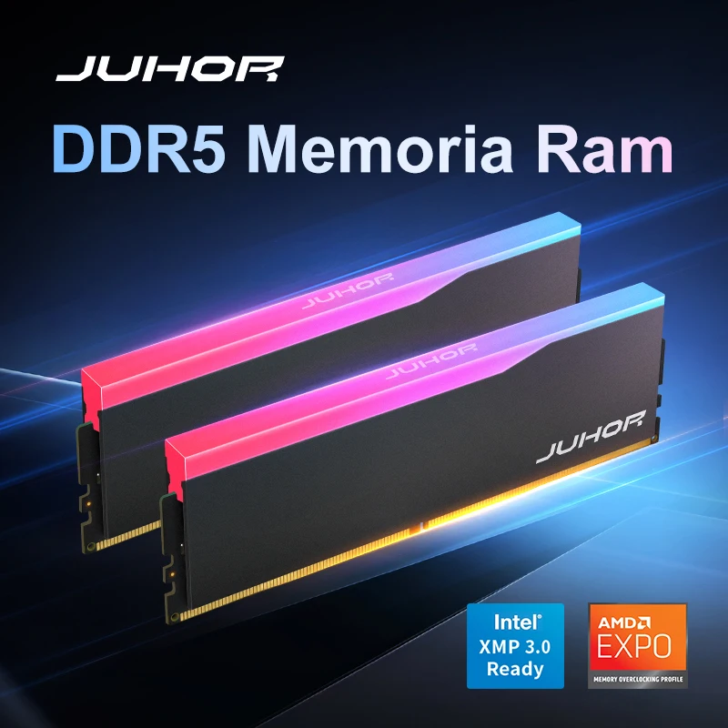 JUHOR RGB DDR5 16GB 6400MHz 6000MHz Desktop Memory Dimm High speed Memoria Ram