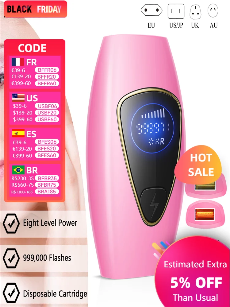 Amuliss Painless IPL Laser Hair Removal For Women Bikini Area Face Body Permanent At Home Light Hair Removal Handset Devices