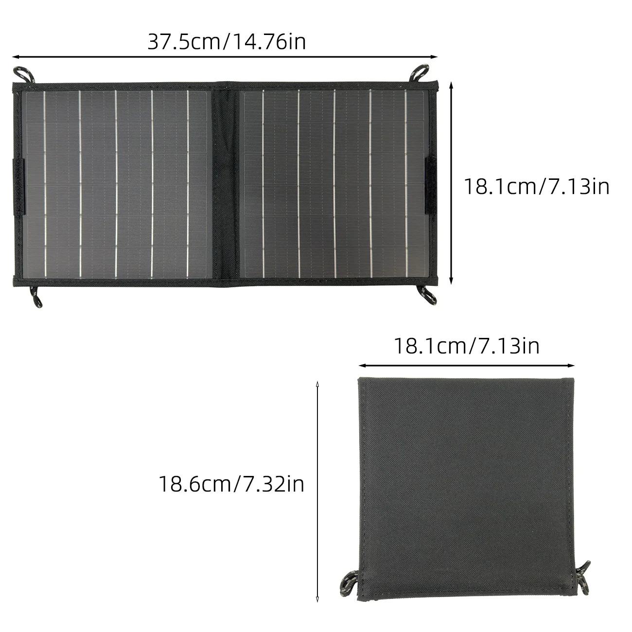 شاحن شمسي محمول 10 وات قابل للطي مع مخرج USB مزدوج ونوع C وبنك طاقة شمسي مدمج للتخييم في الهواء الطلق والمشي لمسافات طويلة في حالات الطوارئ #4