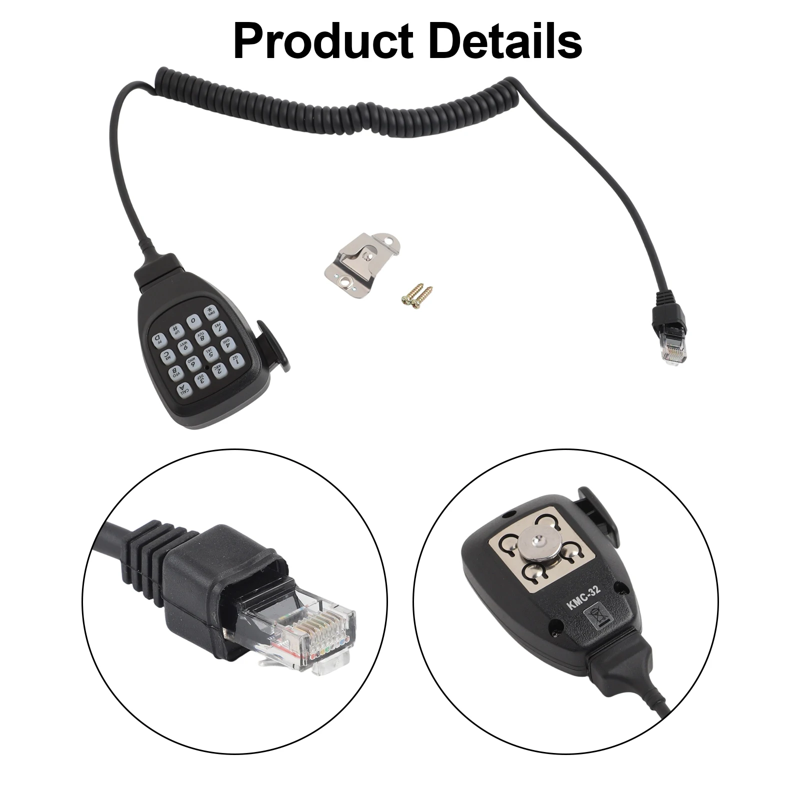 ميكروفون MC-59 لـ RJ-45 8-pin لـ Kenwood TM-271A TM-281A TM471A TM-D710A TM-V71A يدعم إشارة التردد المزدوجة متعددة النغمة