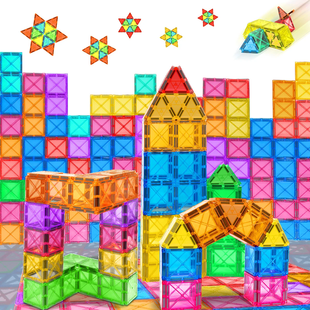 บล็อกแม่เหล็กมอนเตสซอรี่ของเล่นเสริมพัฒนาการชุดสำหรับเด็กเกมสำหรับเด็กผู้ชายเด็กผู้หญิงของขวัญ 30/50/100PCS