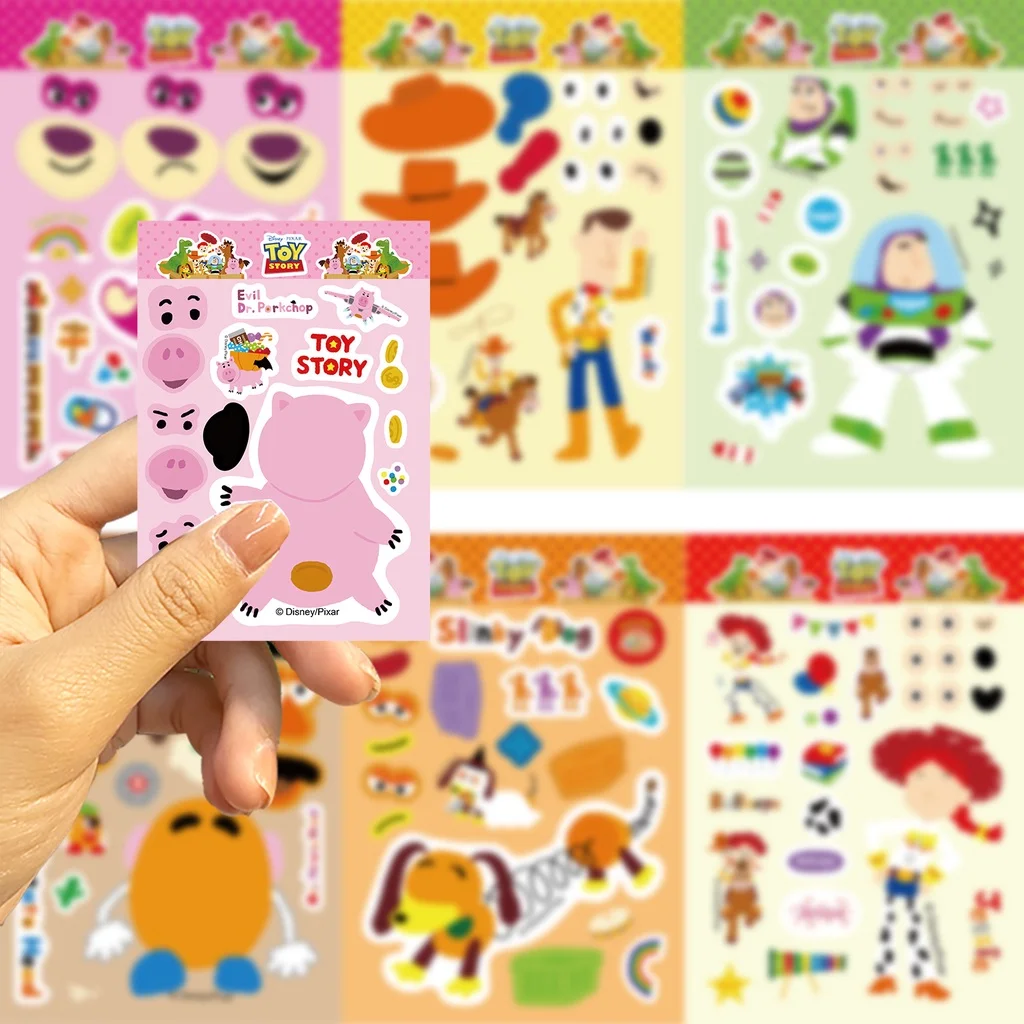8Sheets Cartoon Disney Toys Story Graffiti Stickers for Helmet Bicycle Hand Account Pencil Case Decals view 4