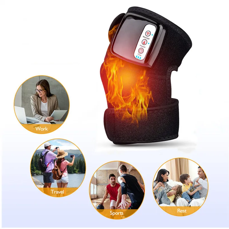 

Hot Heat Therapy Knee Pads Leg Massage Apparatus Elbow Joint Physiotherapy Vibrate Massager Arthritis Recovery Pain Relief Brace