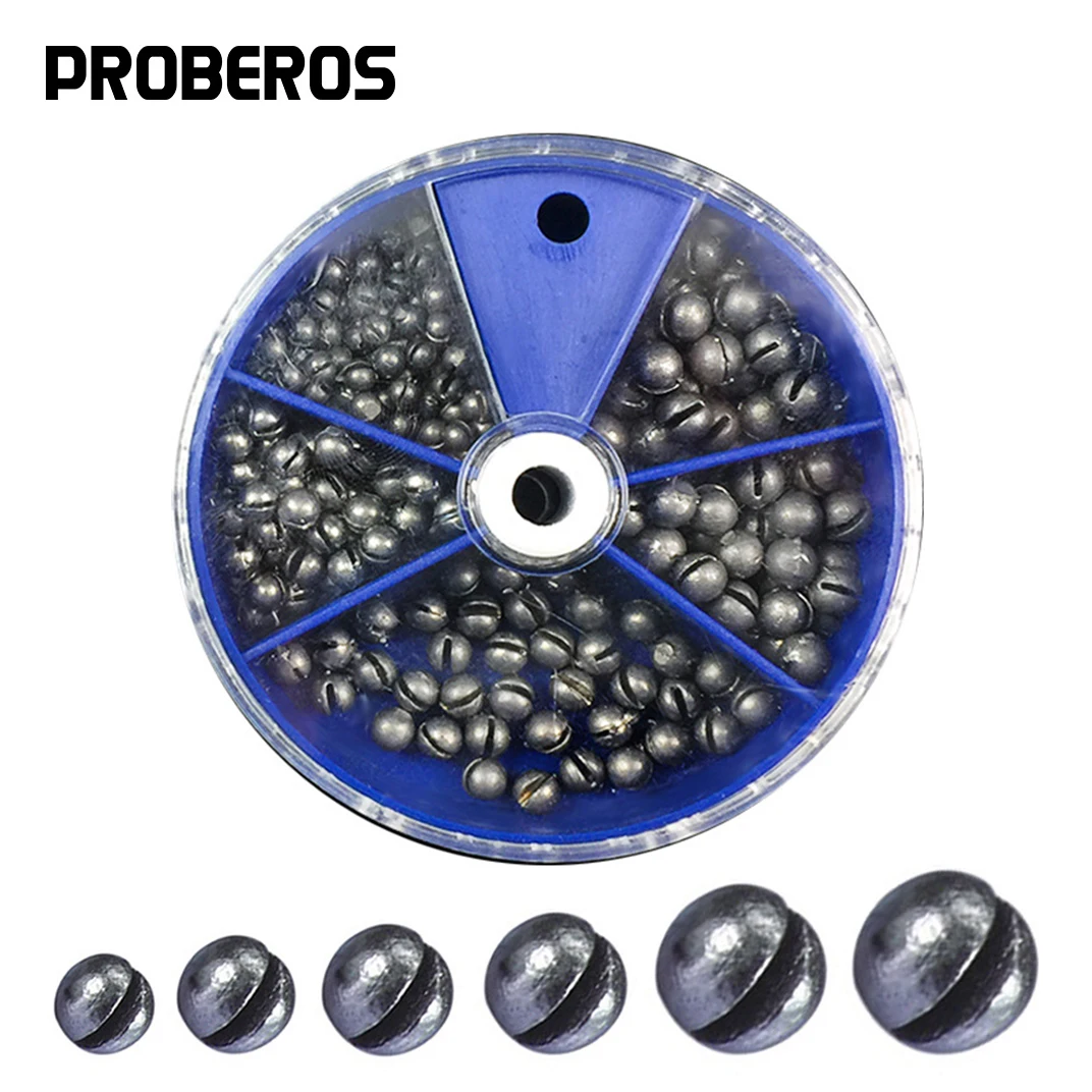 205 pz Pesi Da Pesca Piombini Kit Piombo Split Shot Linea di Pesca Piombini 5 Formati Rimovibili Piombo Uovo Assortimento di Accessori