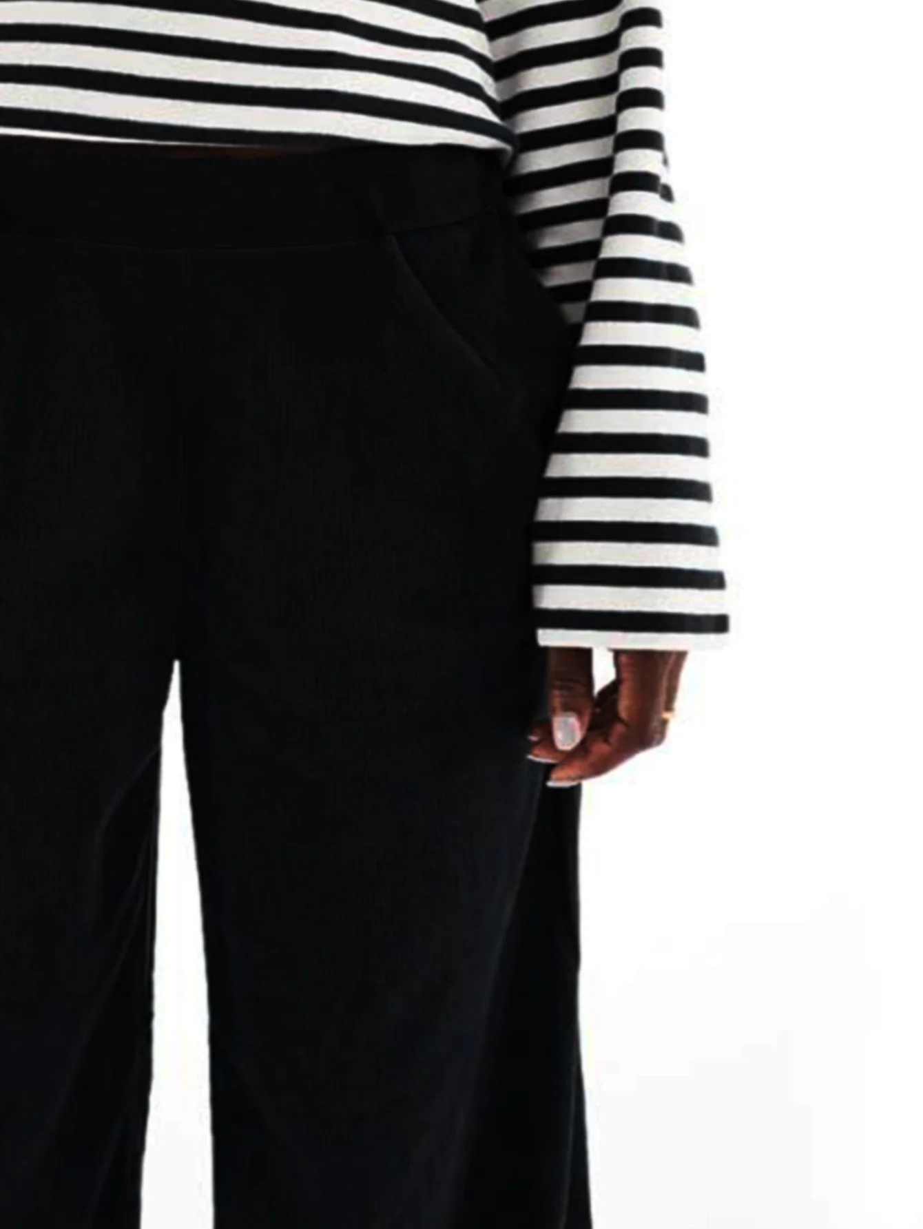 Lente en zomer nieuwe dames plus size Britse straat holle design modemodellen effen kleur losse broek