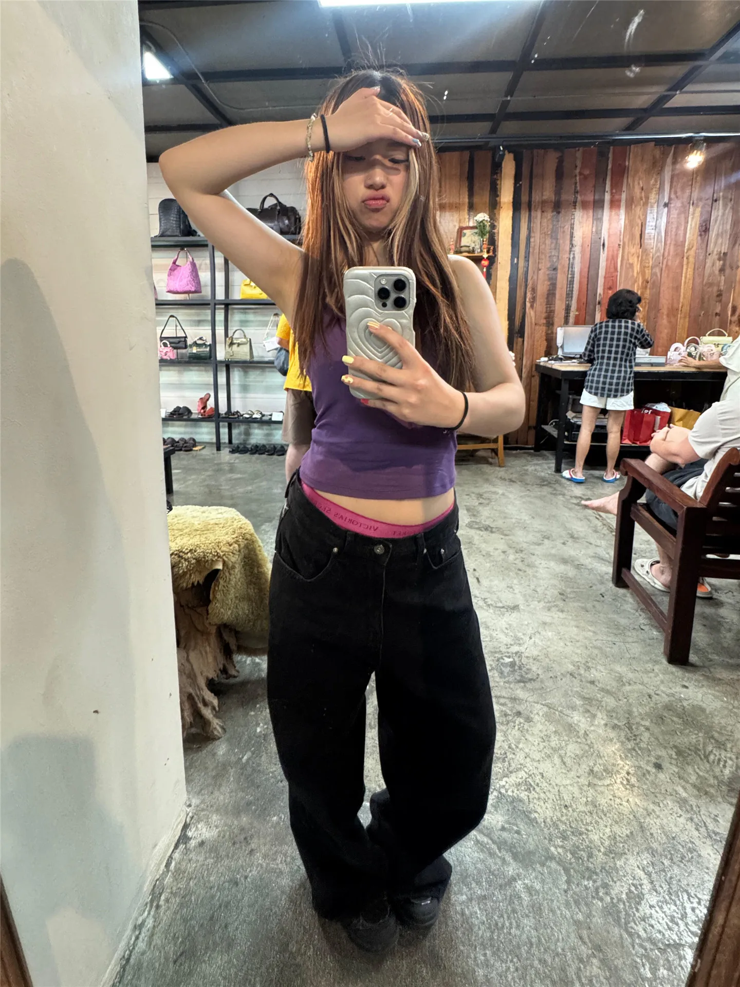 

American Street Style Low Waist Black Skinny Straight Leg Jeans Women's Spring Summer Loose Drapey Tall Extended Wide Leg Pants