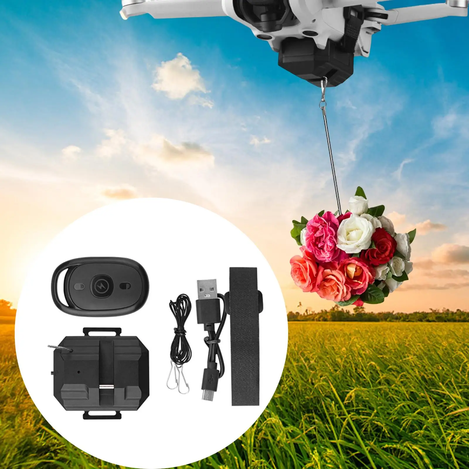 Universal Drone Thrower Fishing Wedding Air Drop Release Delivery System consegna Drone a lunga distanza per Air 2S