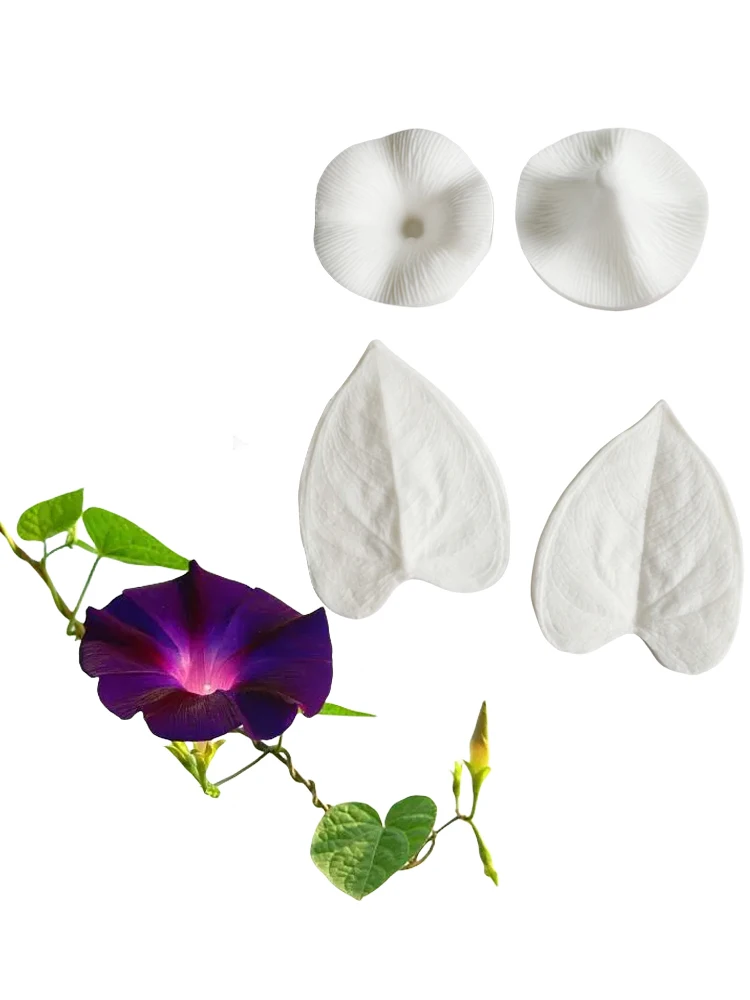 Morning Glory Flower Leaf Petal Silicone Mold Fondant Form CakesDecorating Tool Mould Sugar Chocolate Baking Tool Gumpaste M2650