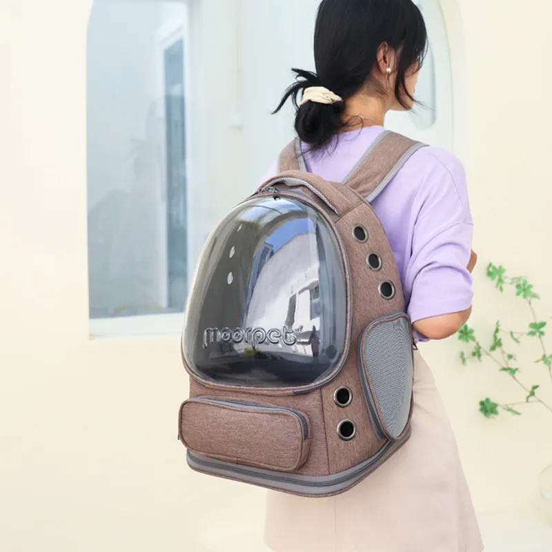 Bolsa de transporte de doble bandolera con ventana para gatos y perros - imagen 5