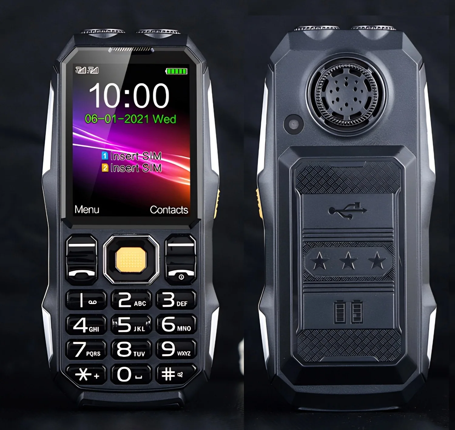 Unlocked Shockproof Senior Phone Big Battery Powerbank Large Key Durable 3 Sims Loud Voice Speed Dial Strong Torch For Elderly