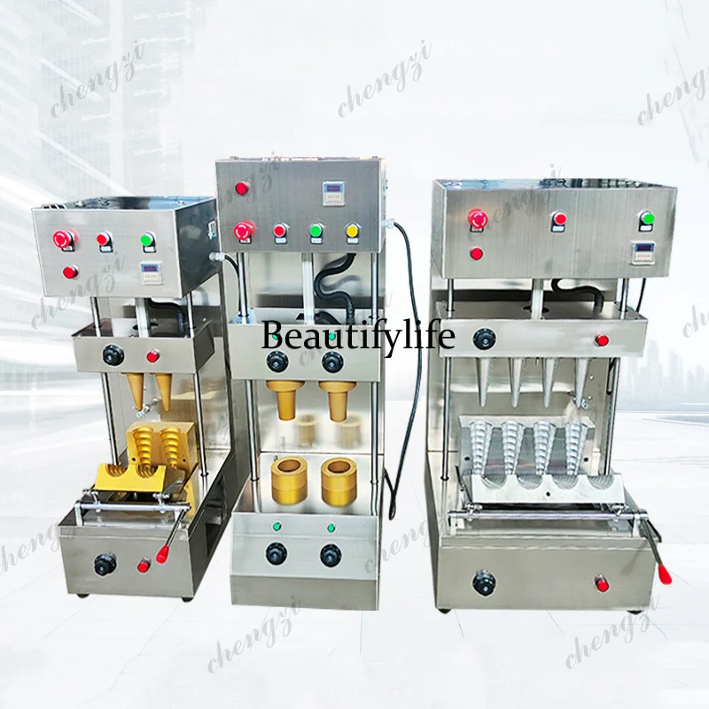 Ice Cream Cone Forming Machine Conical Small Spiral Stainless Steel Egg Roller Conch Type Maker