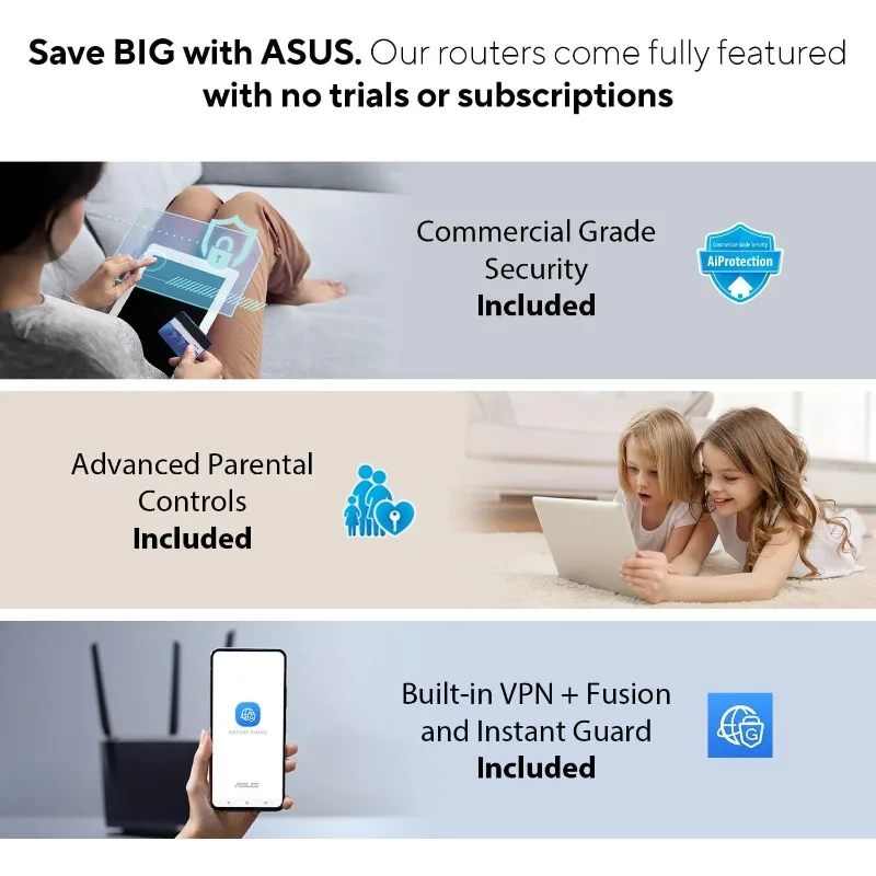 home.ZenWiFi AX Whole-Home Tri-band Mesh WiFi 6 System (XT8) - 2 pack, security and parental controls, 2.5G port