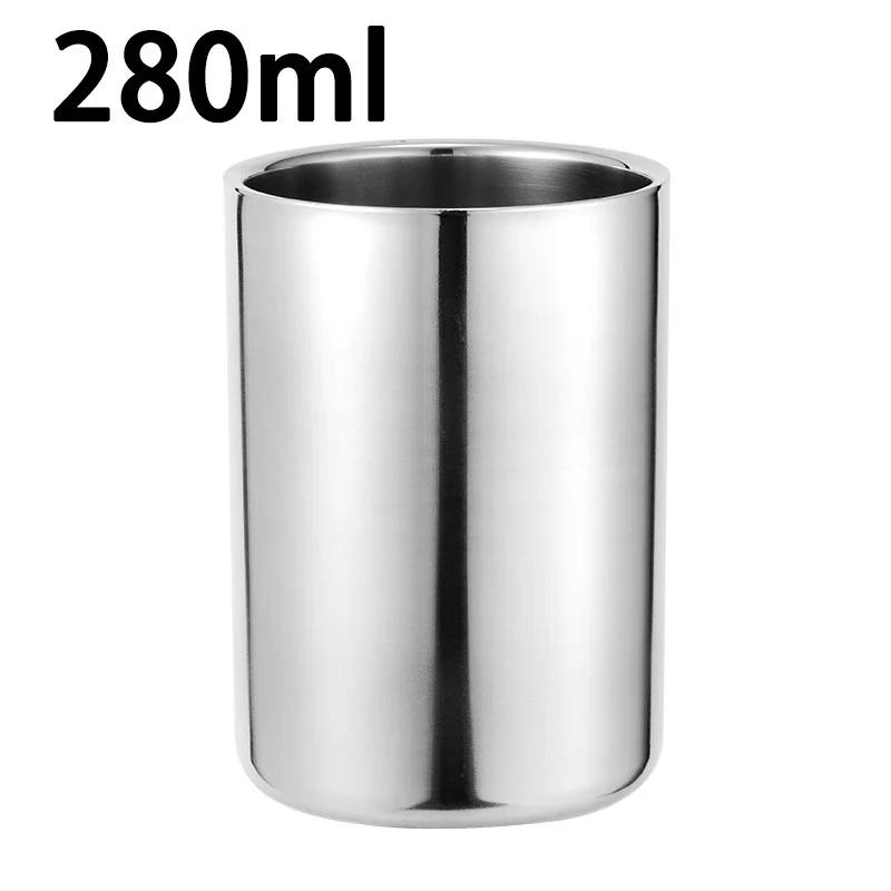 Double Wall Stainless Steel Cup for Coffee Tea Beer - Ergonomically Shaped for Natural Hand Position and Reduced Fatigue