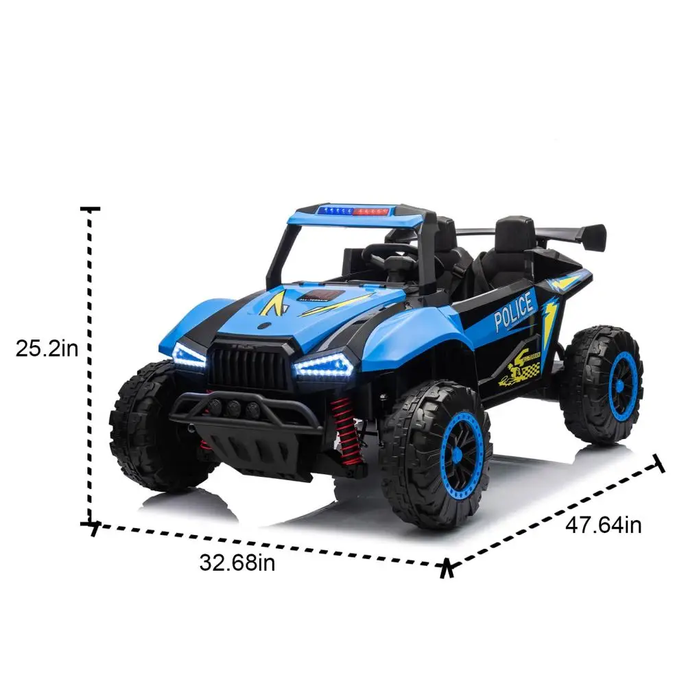 24-V-Zweisitzer-Kinder-Fahrt auf Elektroauto mit Elternkontrolle, Sitzbreite 20,47 Zoll, 2WD, Allrad-Aufhängung, das Auto mit einem Megafon