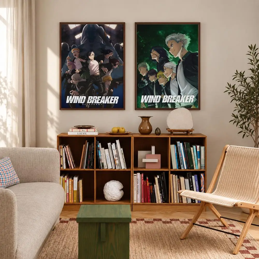 Action Delinquent Anime WIND BREAKER Poster Self‑Adhesive Waterproof Poster Sticker Coffee House Bar Wall Art Home Decor