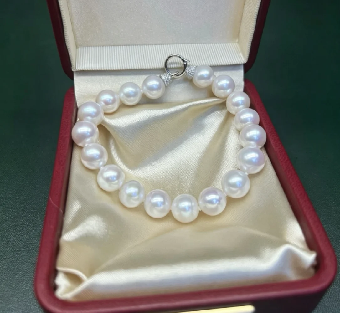 Elegant AAAA9-10mm natural pearl bracelet, paired with S925 silver buckle, length 18cm/20.5cm