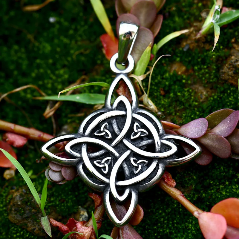 Retro Irish Celtic Knot Pendant Witch's Knot Necklace Men's and Women's Ethnic Style Trendy Jewelry