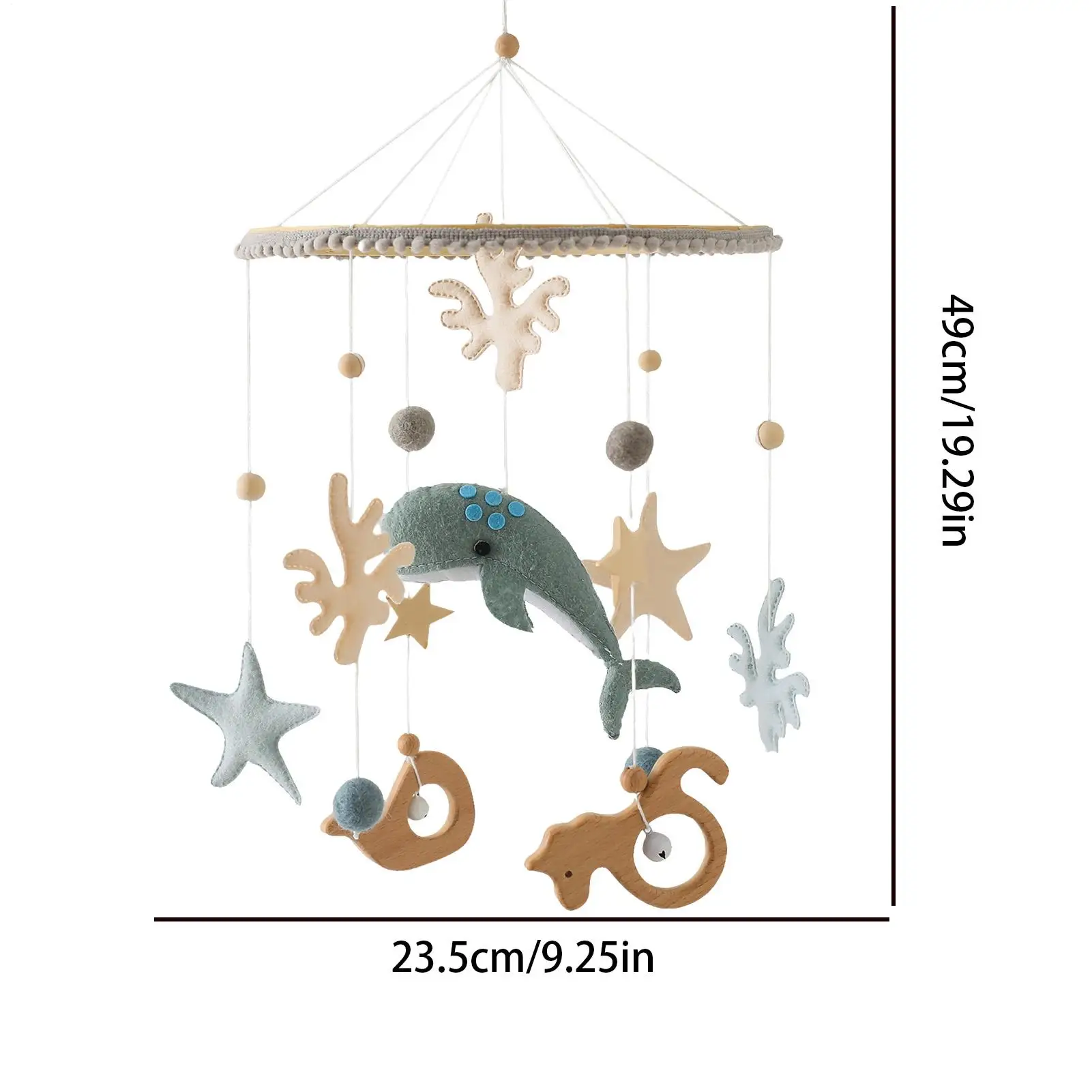 Baby Mobile Wal Kinderzimmer Mobile Windspiel für Kinderzimmer Dekor Kinderzimmer Schlafzimmer Mädchen Spielen Wand Geburtstag Weihnachten