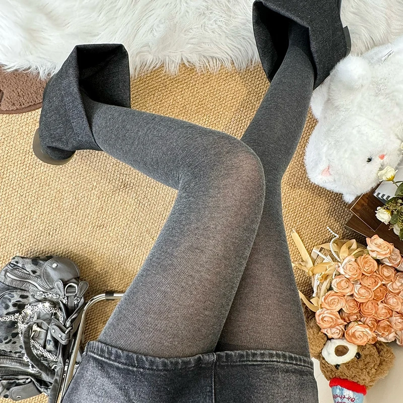 

Y2K, осенние тонкие базовые колготки, женские колготки, эластичные чулки с высокой талией, 2021, корректирующие фигуру, леггинсы в стиле Харадзюку, уличная одежда