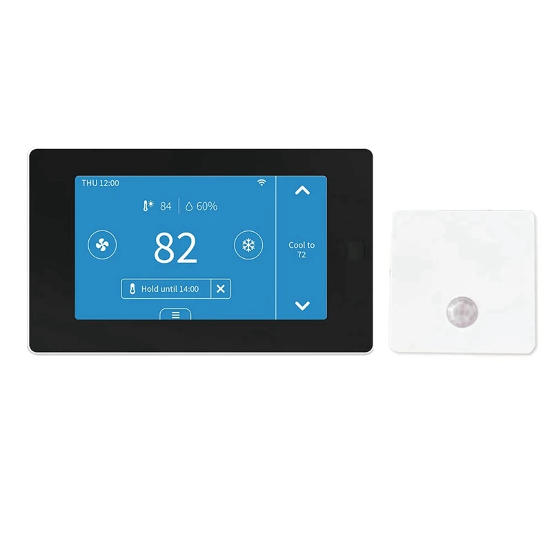 

Programmable Wifi Smart Thermostat White Plastic For Home, No C-Wire Required By C-Wire Adapter, With Zone Remote Sensor, 24VAC