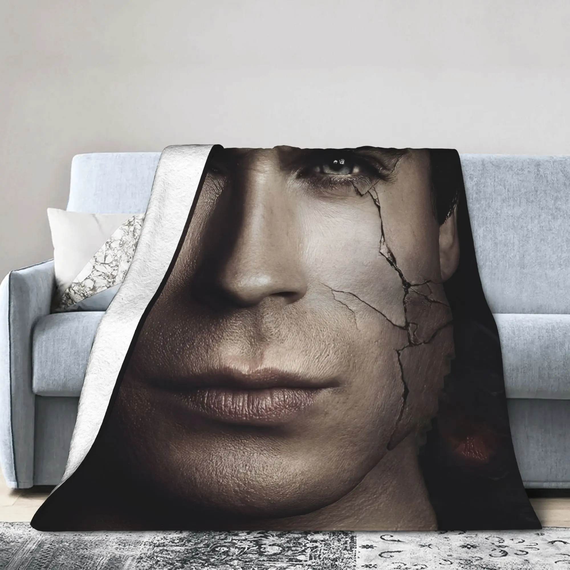 The Vampire Diaries Damon Salvatore Blanket  Picnic Flannel Throw Blanket For Couch Chair Sofa Bed Warm Quality Bedspread Gift