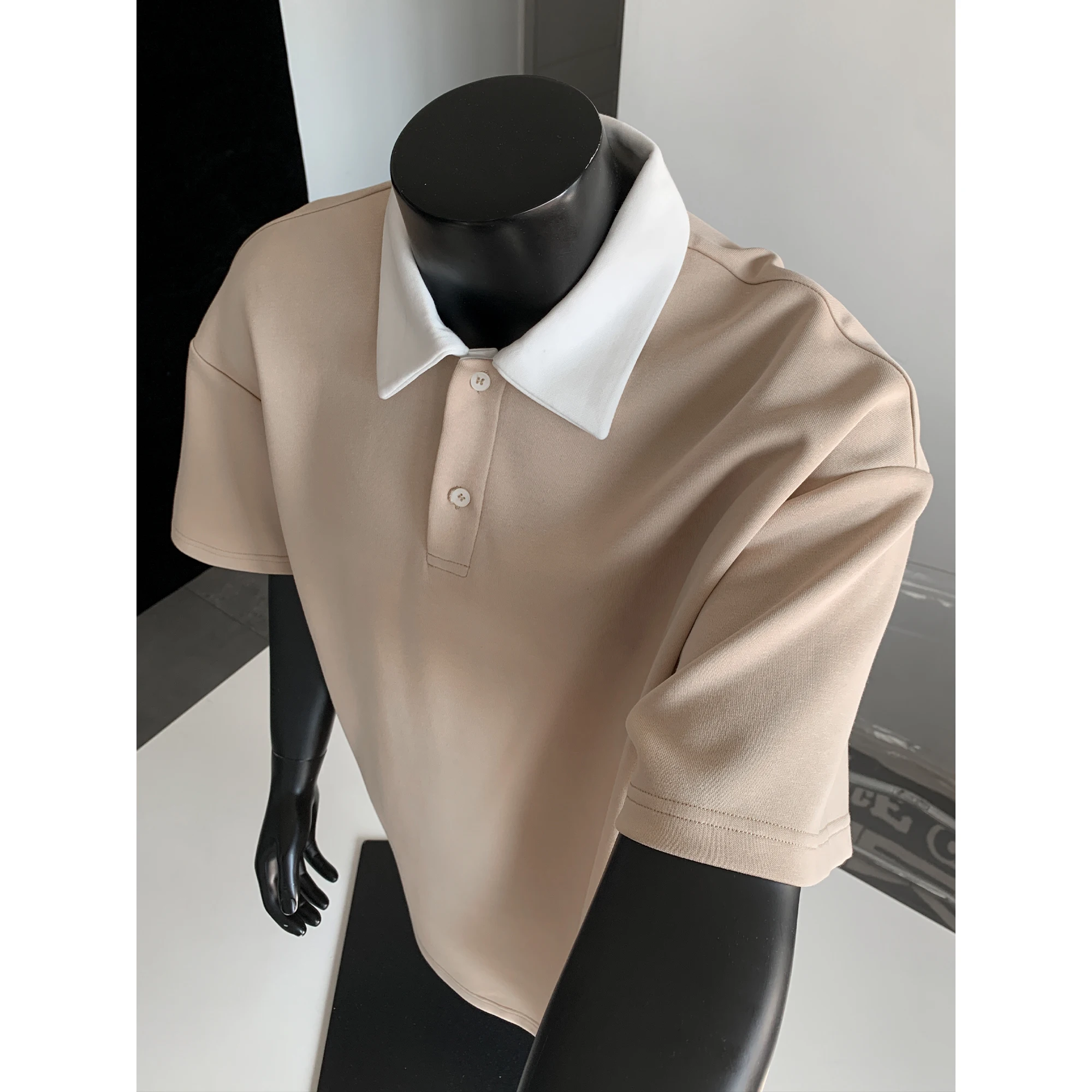 

2026 Summer Men's Color-Plaid Fashion Casual Short-Sleeved T-Shirt Polo Shirt Top