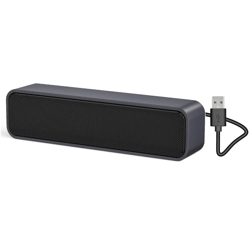 VIKEFON Tragbarer 3D-Stereo-USB-Mini-Lautsprecher mit zwei Lautsprechern, integrierter Dekodierungs-Soundkarte für Desktop-PC, Laptop, Kassierer 3