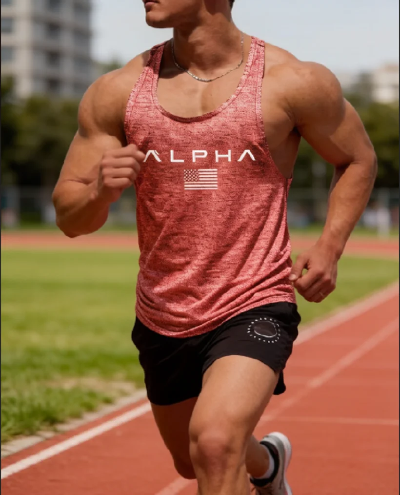 Herren Sport Fitness Tanktop Sommer GYM Training Unterhemd Laufen Basketball Schnelltrocknend Atmungsaktiv Lockeres Tanktop Herren Oberteile