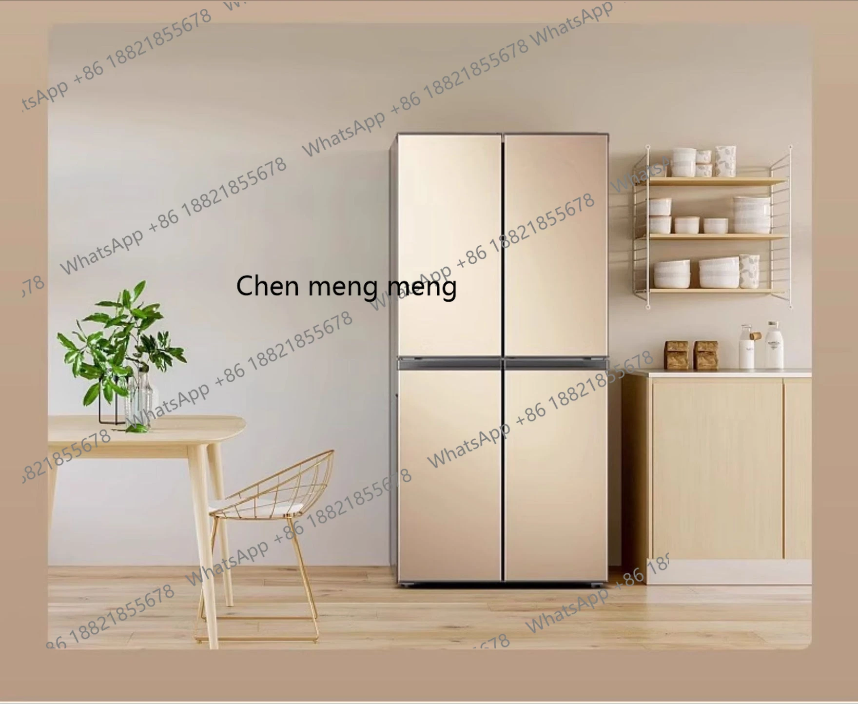 Four-door refrigerator first-class energy efficiency household large cross-door medium-sized ultra-thin double door