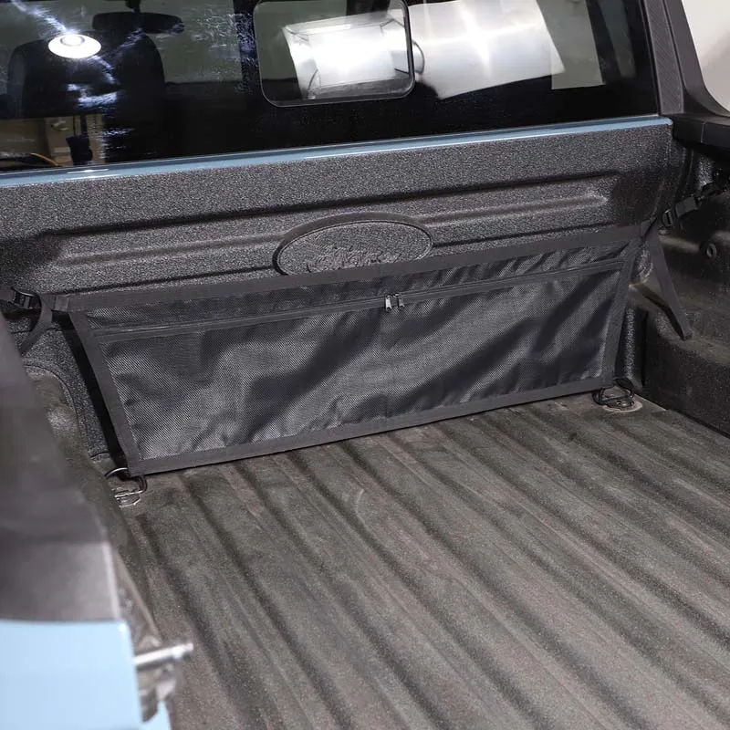 For Ford Maverick 2022 Car trunk storage zipper type fixed net pocket sundries storage PVC Black storage decoration