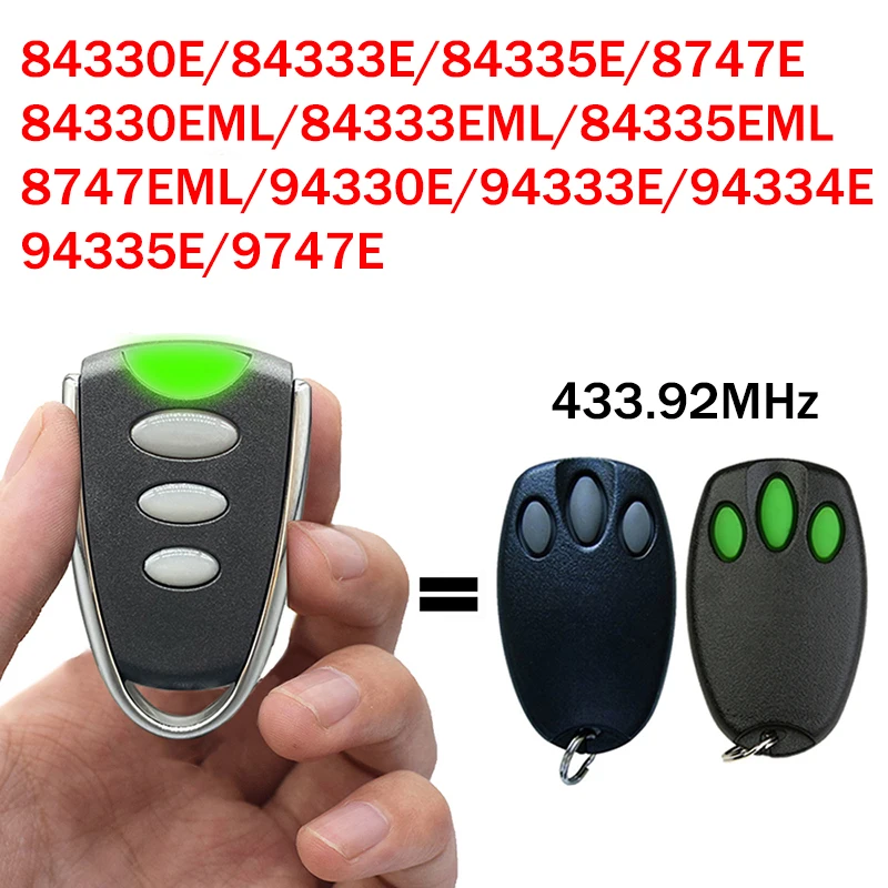 84330E 84333E 84335E 8747E 84330EML 84333EML 84335EML 8747EML 94330E 94333E 94334E Remote Control Garage Door Opener 433MHz