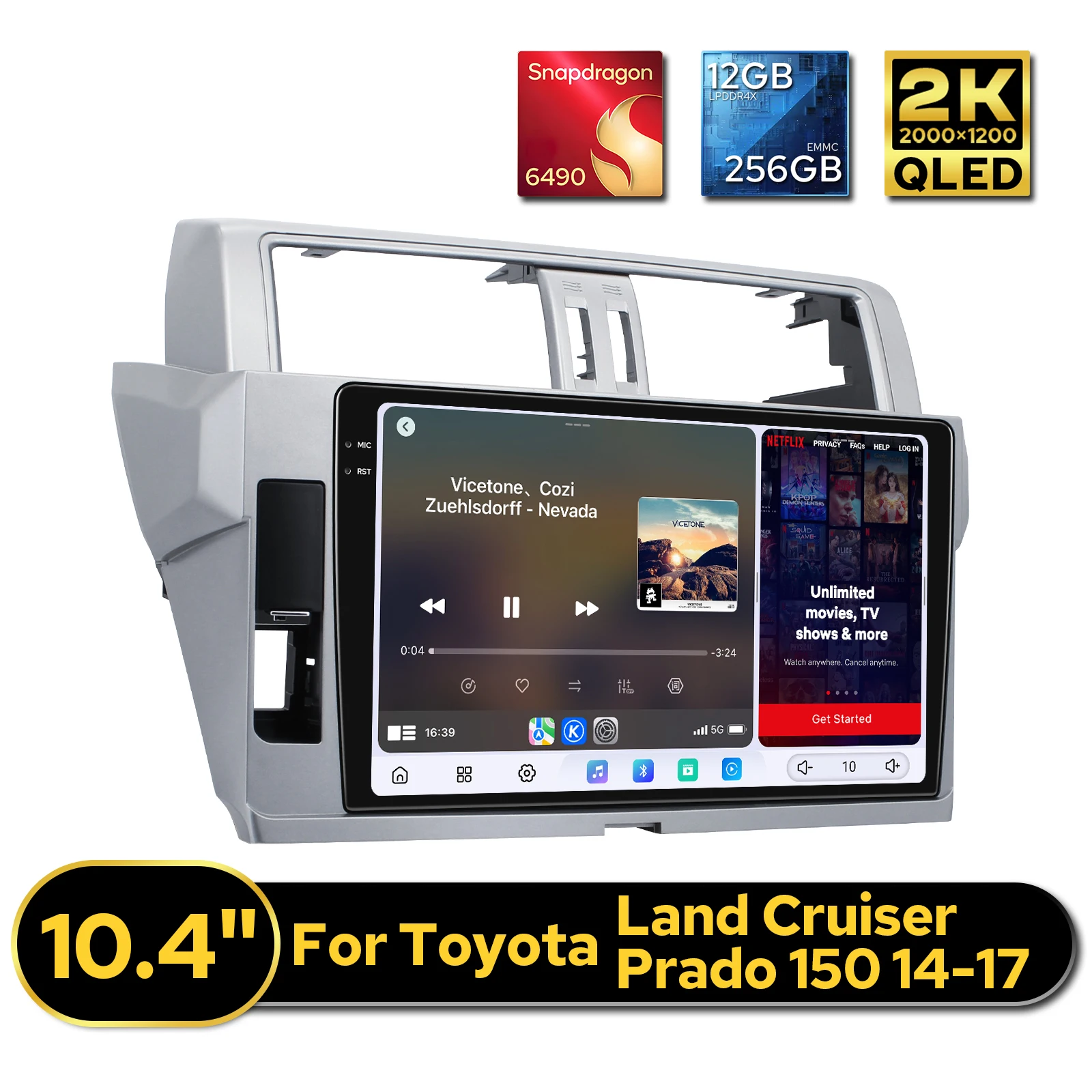 Advanced Android Car Radio for Toyota Land Cruiser Prado 150 2014-2017 12GB 256GB USB Type-C Dual Bluetooth Intelligent Car Navi