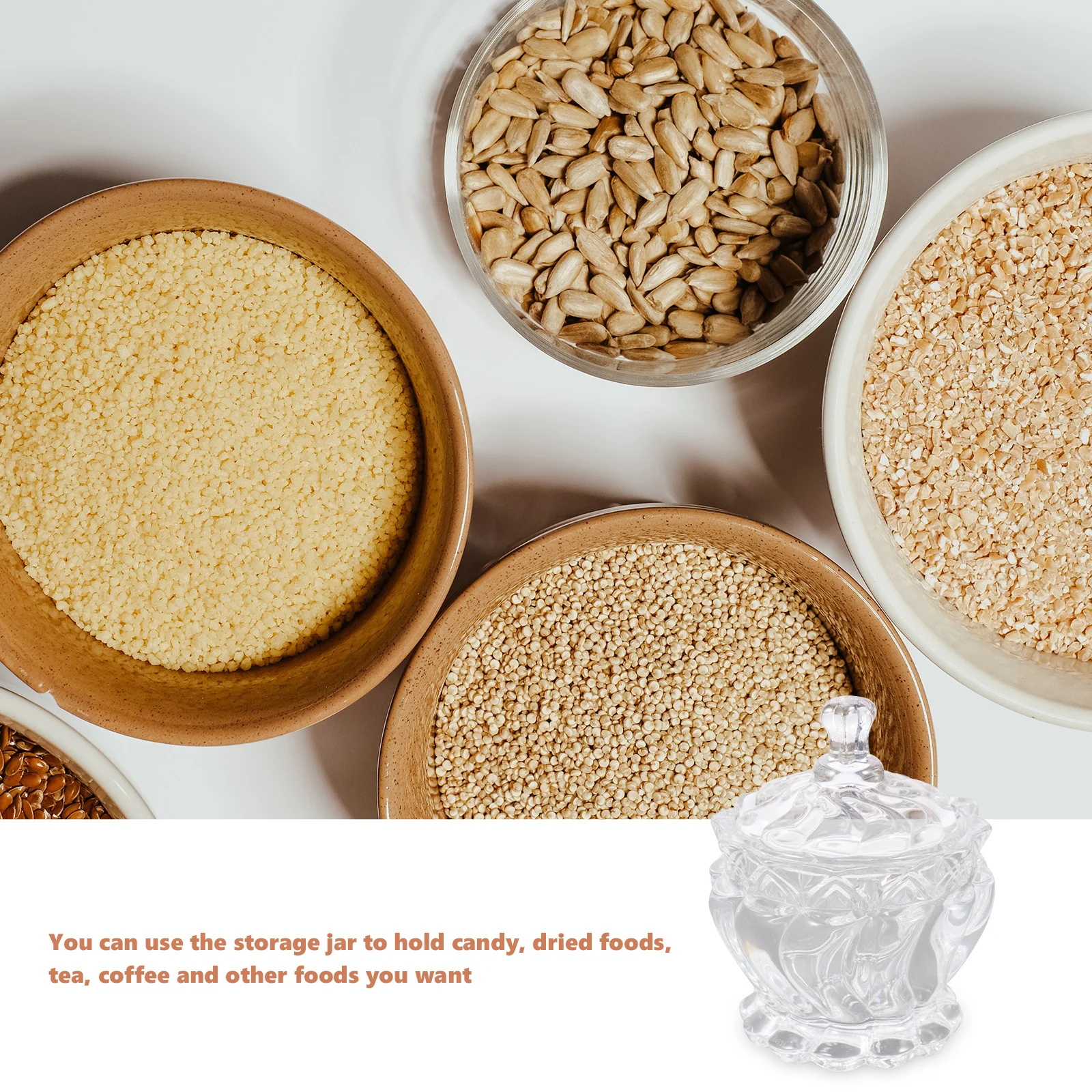 

2Pcs Glass Storage Jars with Lids Elegant Candy Containers for Home Kitchen Dried Fruits Snacks Glass Jars with Lids