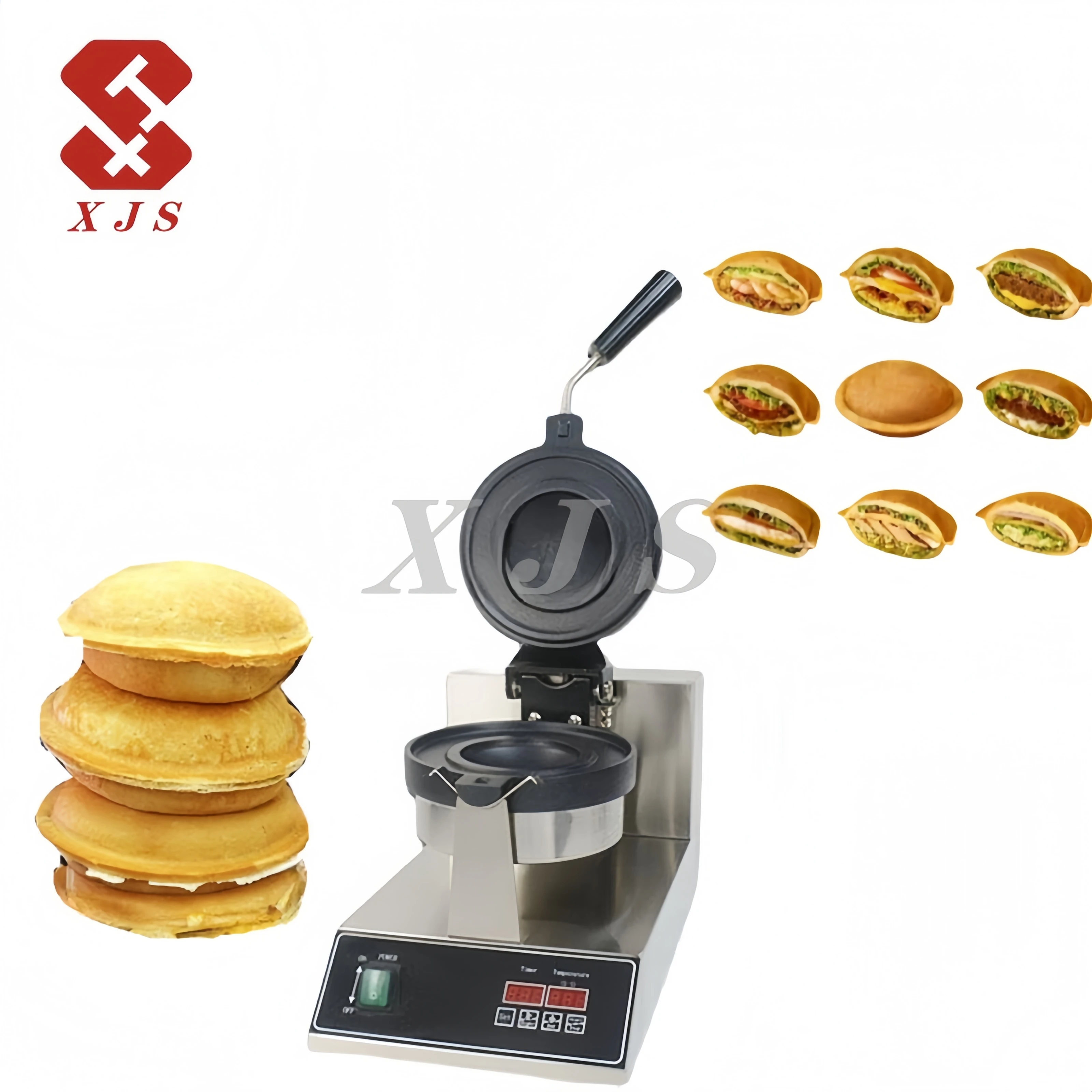 Easy to Operate Commercial Bread Warmer Donut Panini Gelato Press Maker 220v Ice Cream Hamburger Waffle Brioche Burger Machine