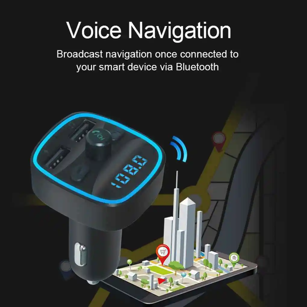 T25 FM Transmitter Handsfree Car Radio Modulator Bluetooth 5.0 MP3 Player With 22.5W USB Super Quick Charge Adapter for Car