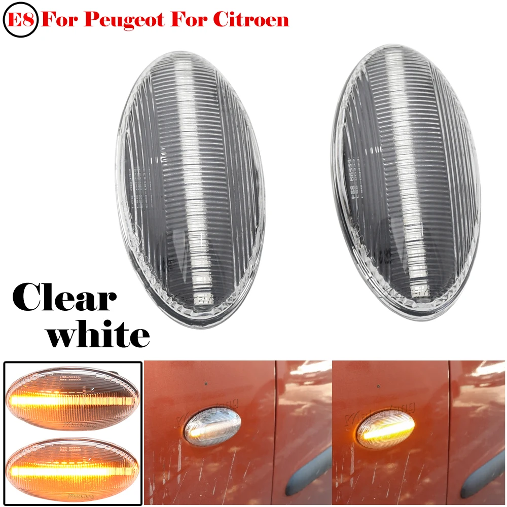 Led Dynamic Turn Signal Side Marker Light For Peugeot 307 206 407 107 607 Sequential Blinker Light For Citroen C1 C2 C3