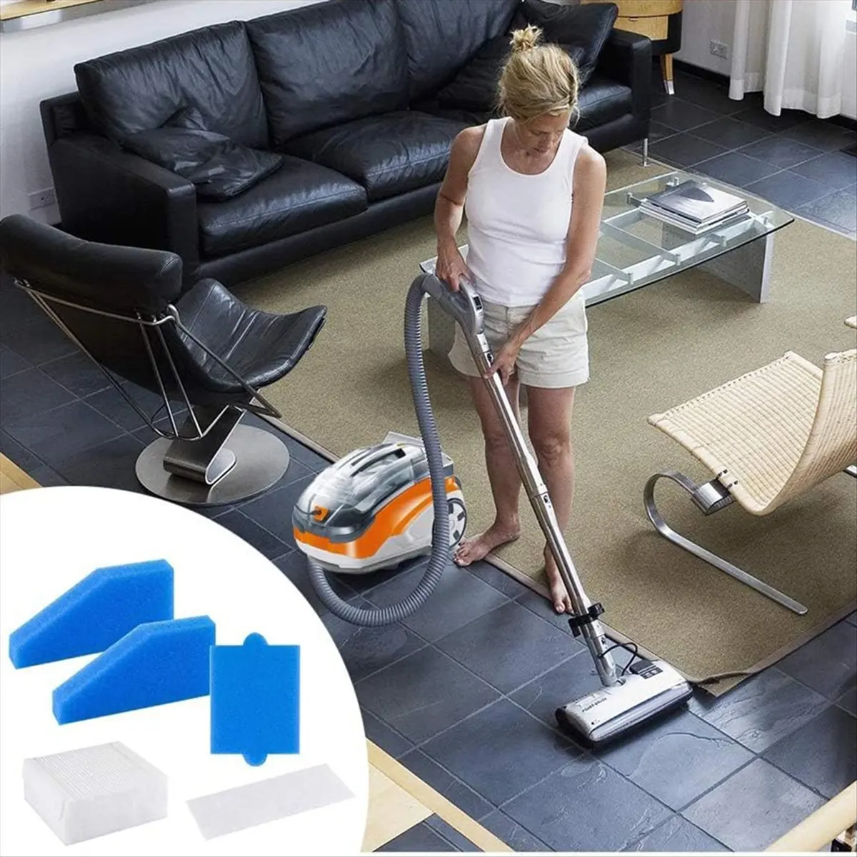 (MEOF) 2 Juegos de Filtros de Repuesto 787241 para Aspiradoras Thomas Aqua + Multi Clean X8 Parquet, Aqua + Pet & Family