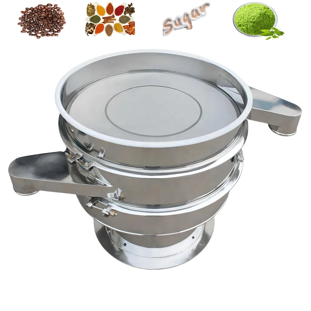 DZJX Rotary Sieve Screen For Fertilizer Rice Grading Screening Machine Raw Powder Sugar Vibration Sifter Sieving Machine