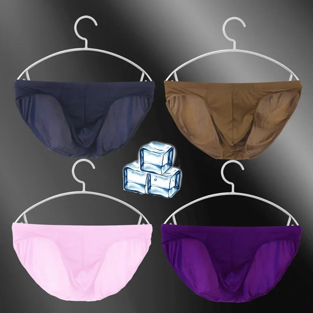 Sexy Mens Low Waist Underwear Pouch Ultra Thin Brief See-through Lingerie Translucent Bikini Panties String Homme Solid Underpan