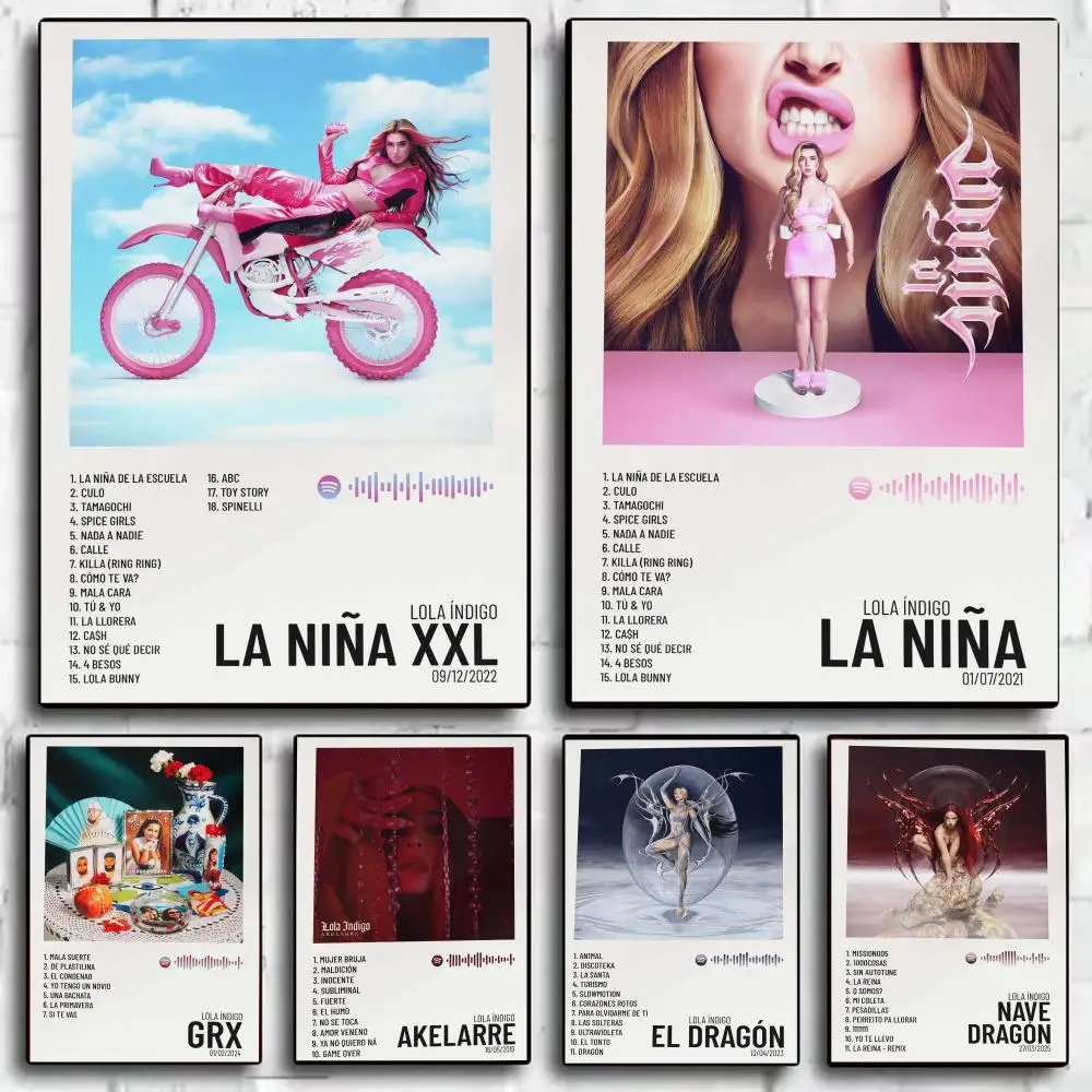 L-Lola Indigo Singer Album Poster Stickers HD Waterproof Painting Wall Art for Bedroom Living Room Home Decor Decoration Gift