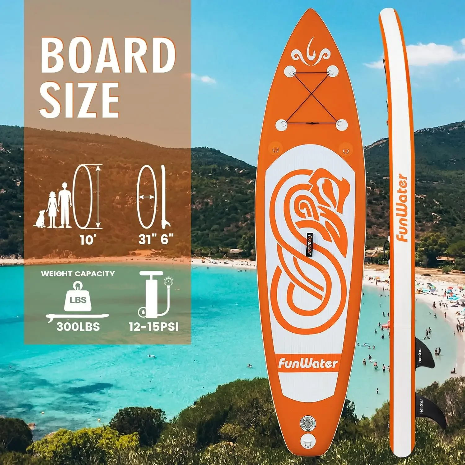 Inflatable Ultra-Light Stand Up Paddle Board for All Skill Levels with Premium SUP Paddleboard Accessories,Non-Slip Com