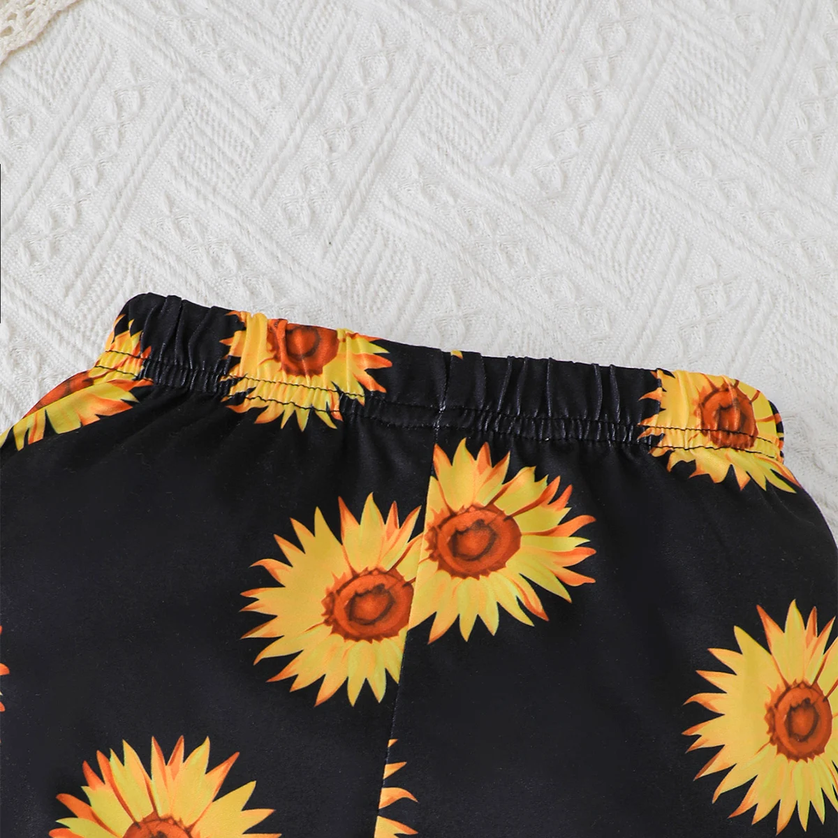 ملابس أطفال بناتي طقم بلوزة مطبوعة عباد الشمس + طقم مكون من قطعتين بأكمام طويلة متوهج للفتيات بعمر 4-7 سنوات في مجموعة ربيع الخريف