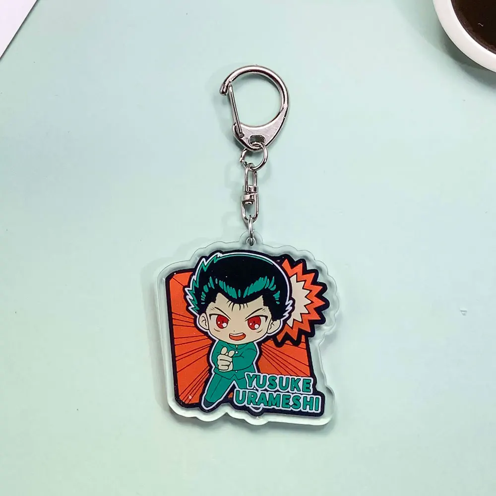 شخصيات أنيمي YuYu Hakusho العصرية سلسلة مفاتيح مصنوعة من الأكريليك اكسسوارات حقيبة السحر لطيف على ظهره قلادة حلقة رئيسية هدايا للأصدقاء